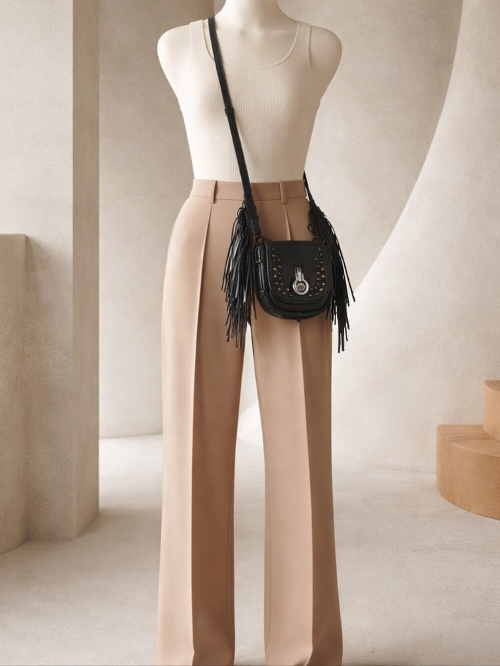 Stuart Weitzman Fringe Leather Crossbody
